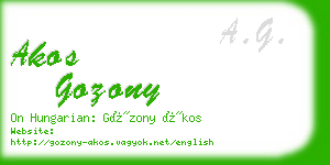 akos gozony business card